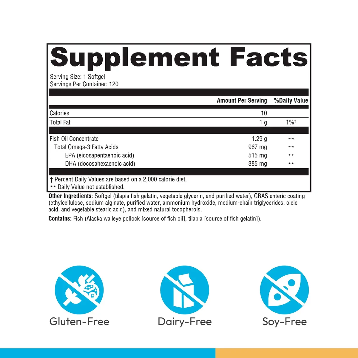 XYMOGEN OmegaPure 900 EC Softgels 120 Count (Pack of 1) | High-Strength EPA DHA Triglyceride Form - view 2