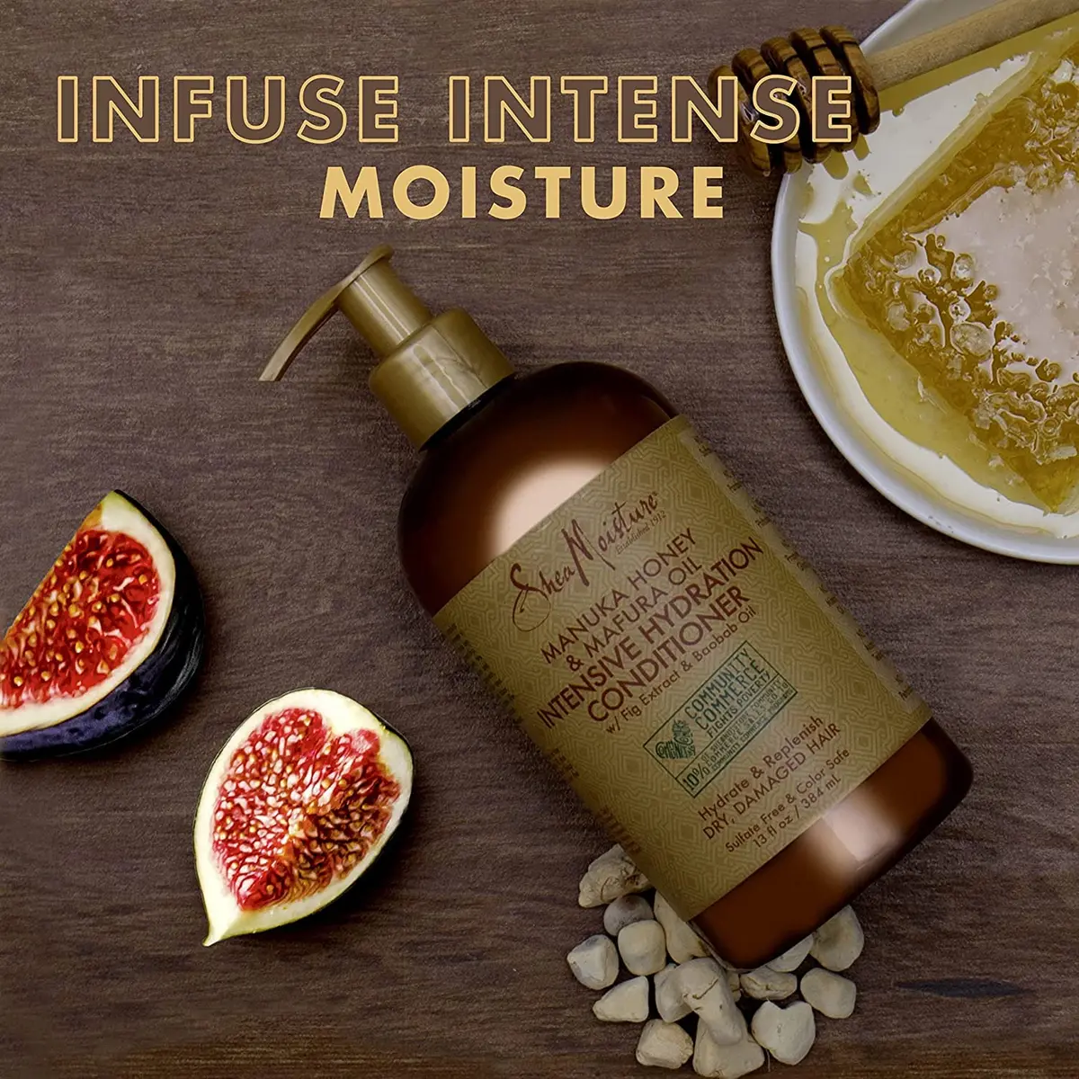 Shea Moisture Manuka Honey & Mafura Oil Intensive Hydration Conditioner 13 Fl Oz (Pack of 4) | Hydrate + Replenish Curly Hair - view 3