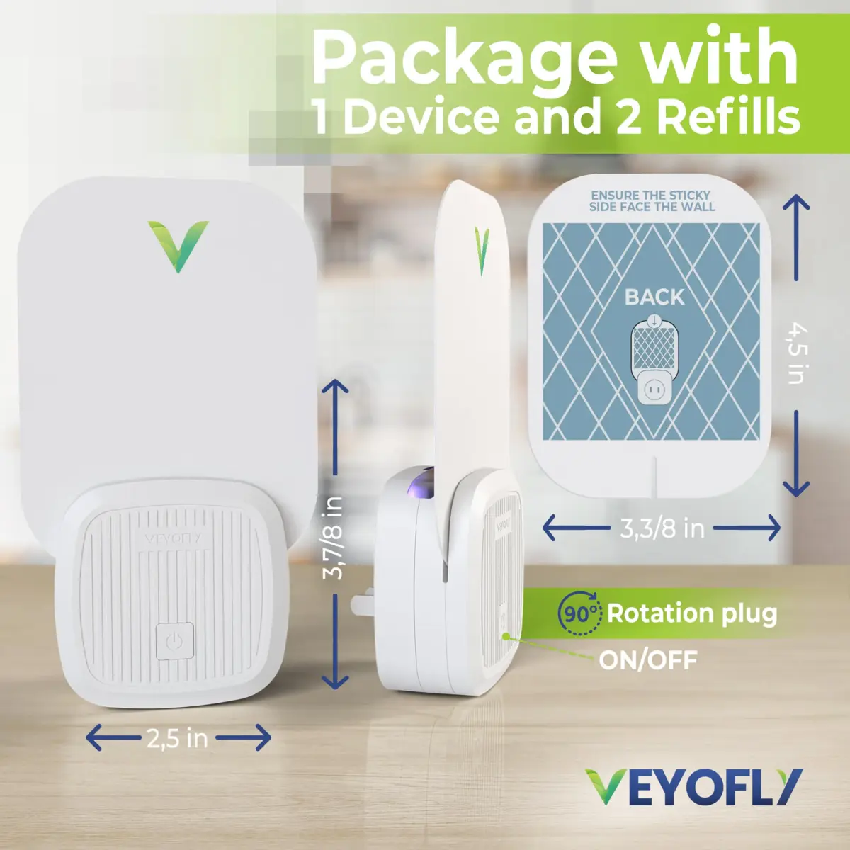 VEYOFLY Fruit Fly & Gnat Trap Plug-in with UV Light & Glue Boards, 1 Device + 3 Refills | Non-Toxic Indoor Insect Catcher - view 7