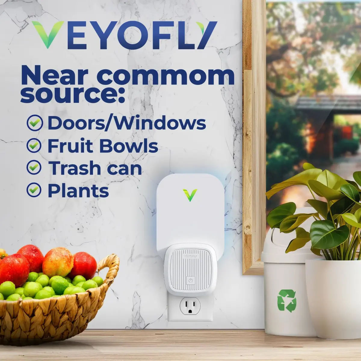 VEYOFLY Fruit Fly & Gnat Trap Plug-in with UV Light & Glue Boards, 1 Device + 3 Refills | Non-Toxic Indoor Insect Catcher - view 3