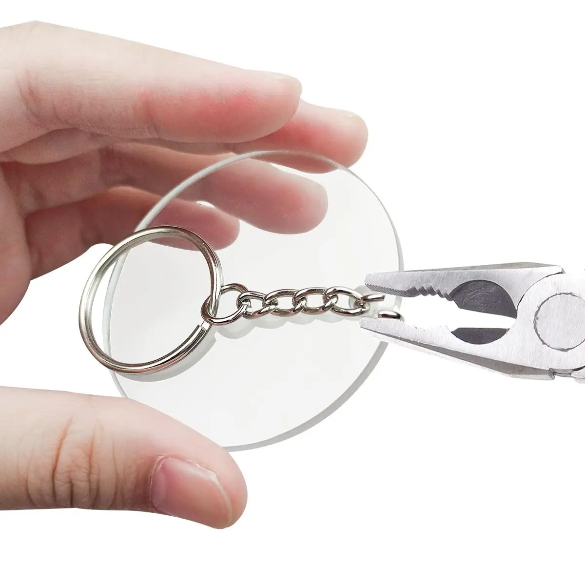 Yuntop Acrylic Jewelry Findings Set | 48 Pcs Clear Round Keychain Blanks & Accessories - view 5