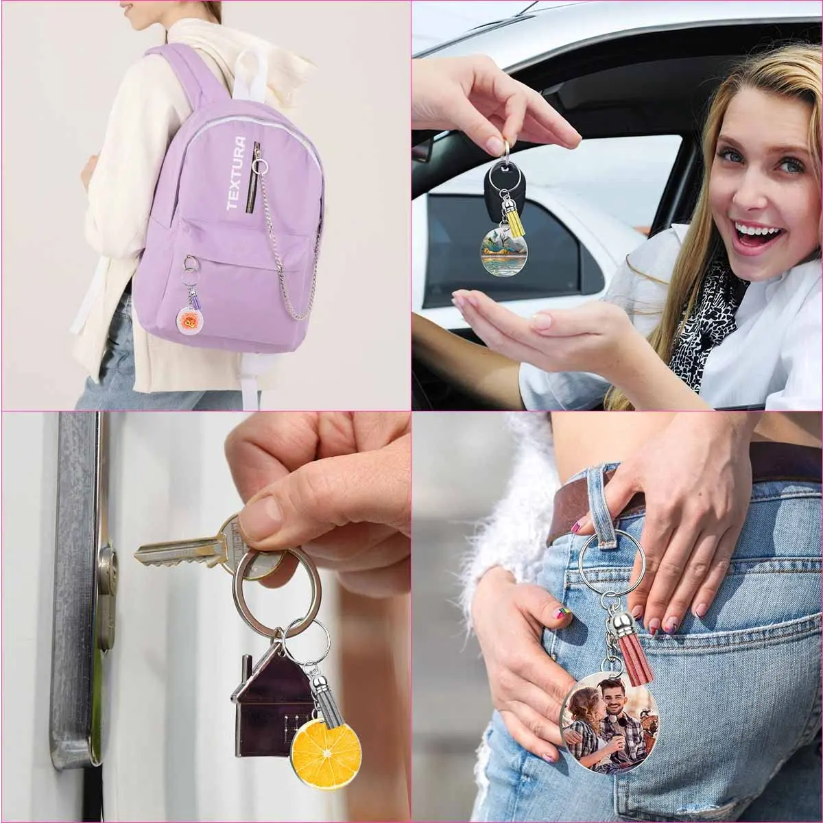 Yuntop Acrylic Jewelry Findings Set | 48 Pcs Clear Round Keychain Blanks & Accessories - view 3