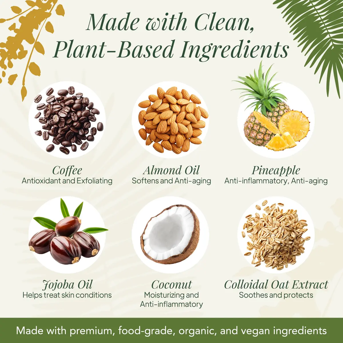 Saavy Naturals Body Scrub - Scented Sugar Coconut Exfoliator, Vegan & Natural with Vitamin E, Gentle for Sensitive Skin, 12 oz | Tropical Coconut - view 4
