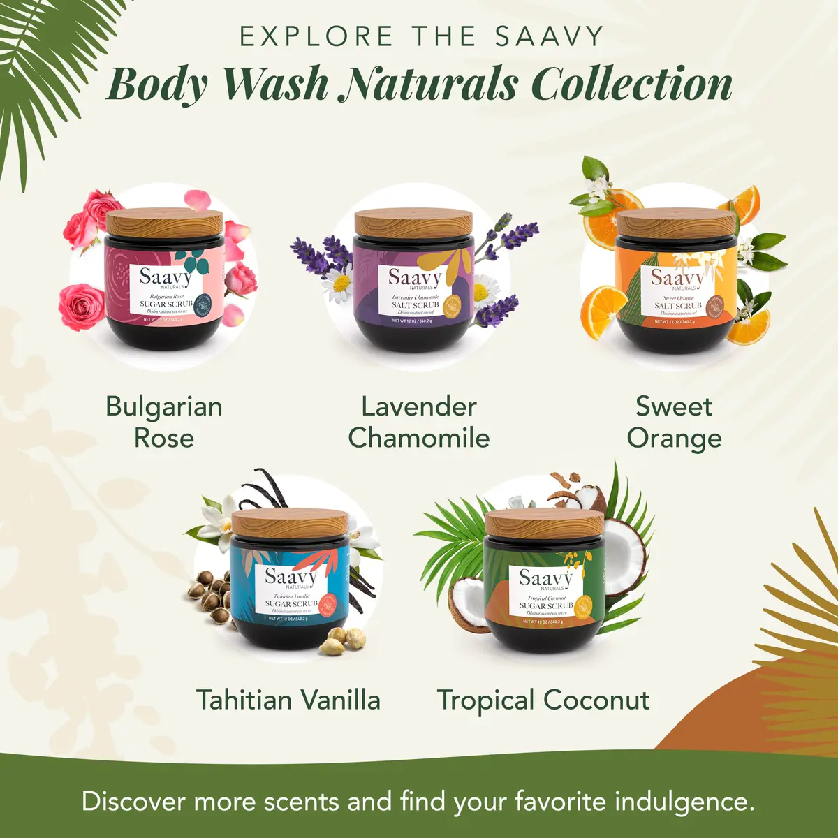 Saavy Naturals Body Scrub - Scented Sugar Coconut Exfoliator, Vegan & Natural with Vitamin E, Gentle for Sensitive Skin, 12 oz | Tropical Coconut - view 7