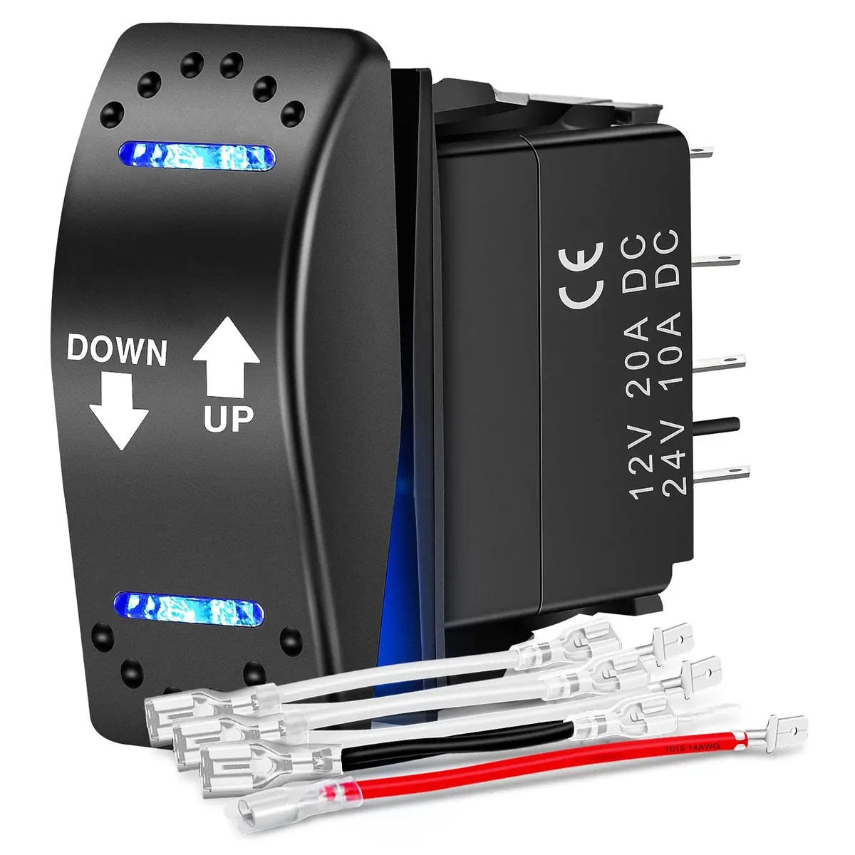 Nilight Momentary DPDT Rocker Switch 12V/24V | Heavy Duty Reverse Polarity Control - main product image
