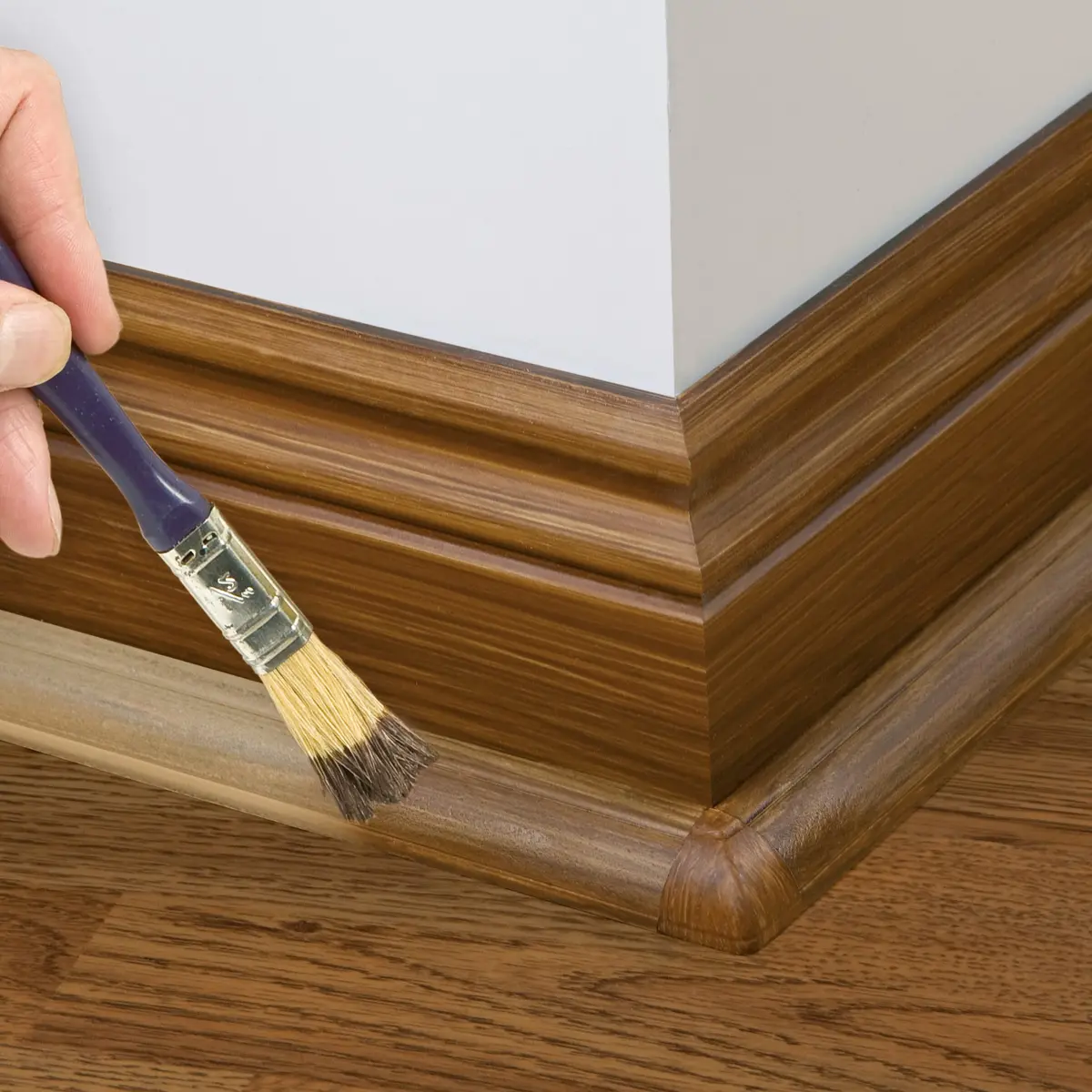 D-Line Stainable Wood-Effect Corner Cable Concealer 157in | Floor & Corner Cord Organizer - view 6