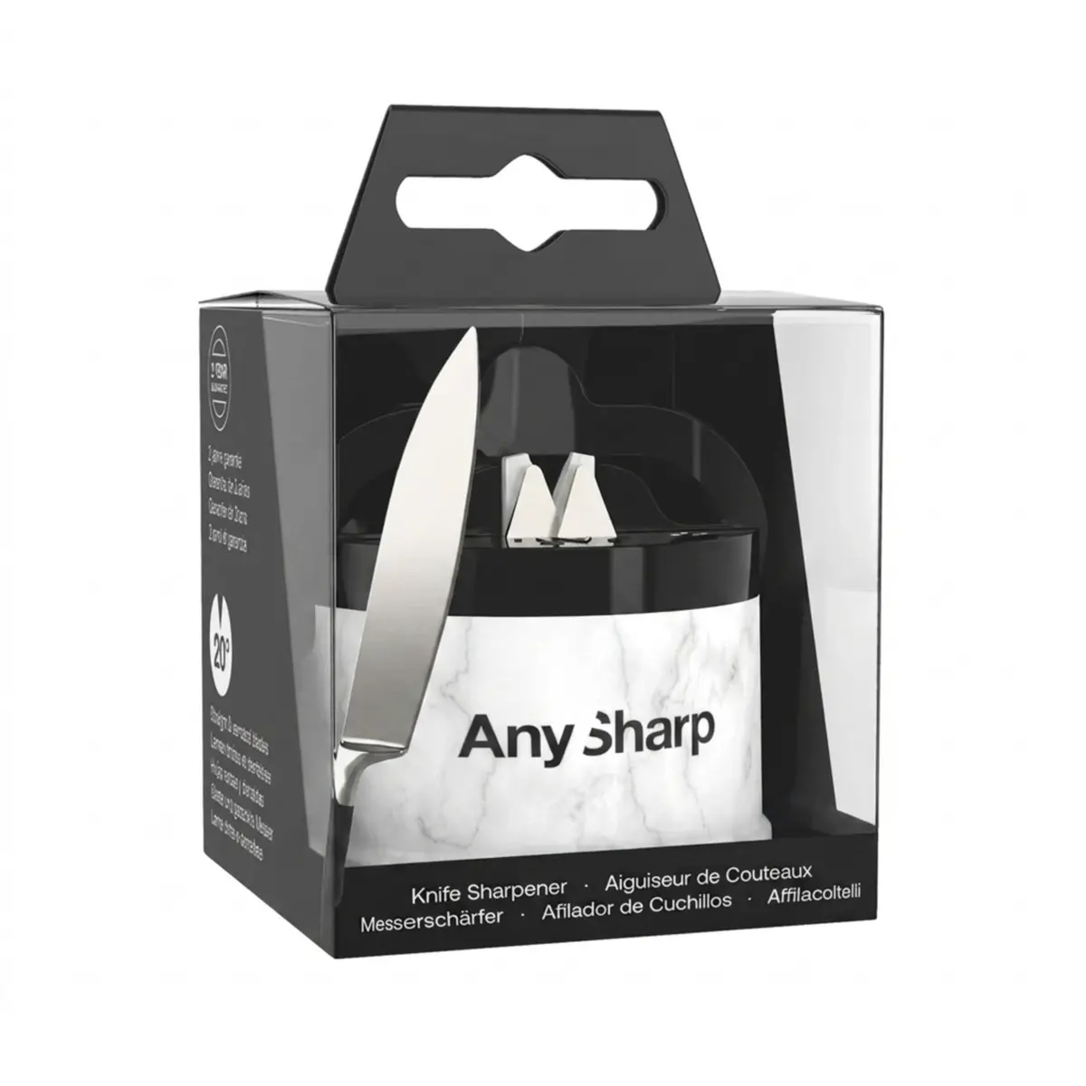 AnySharp Editions Knife Sharpener White Marble | Easy Use Hands-Free with PowerGrip Suction - view 7