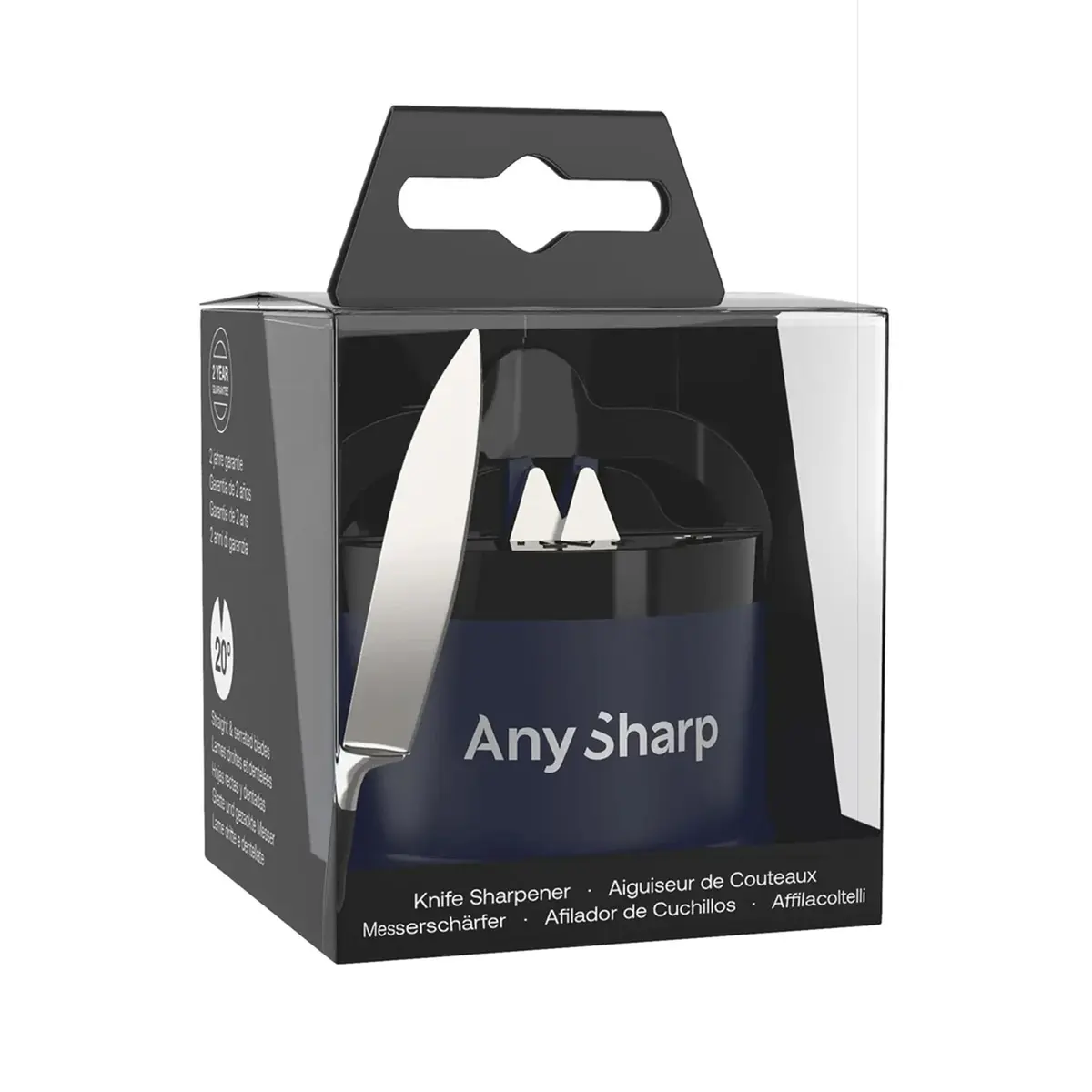 AnySharp Editions Knife Sharpener Navy | Easy Use Hands-Free with PowerGrip Suction & 20-Degree Angle - view 7