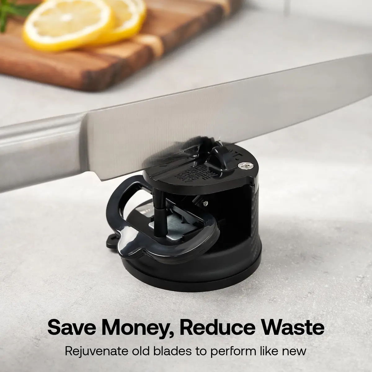 AnySharp Knife Sharpener Carbon | Hands-Free, 20° Pre-Set, Suction Base, Versatile & Durable - view 8