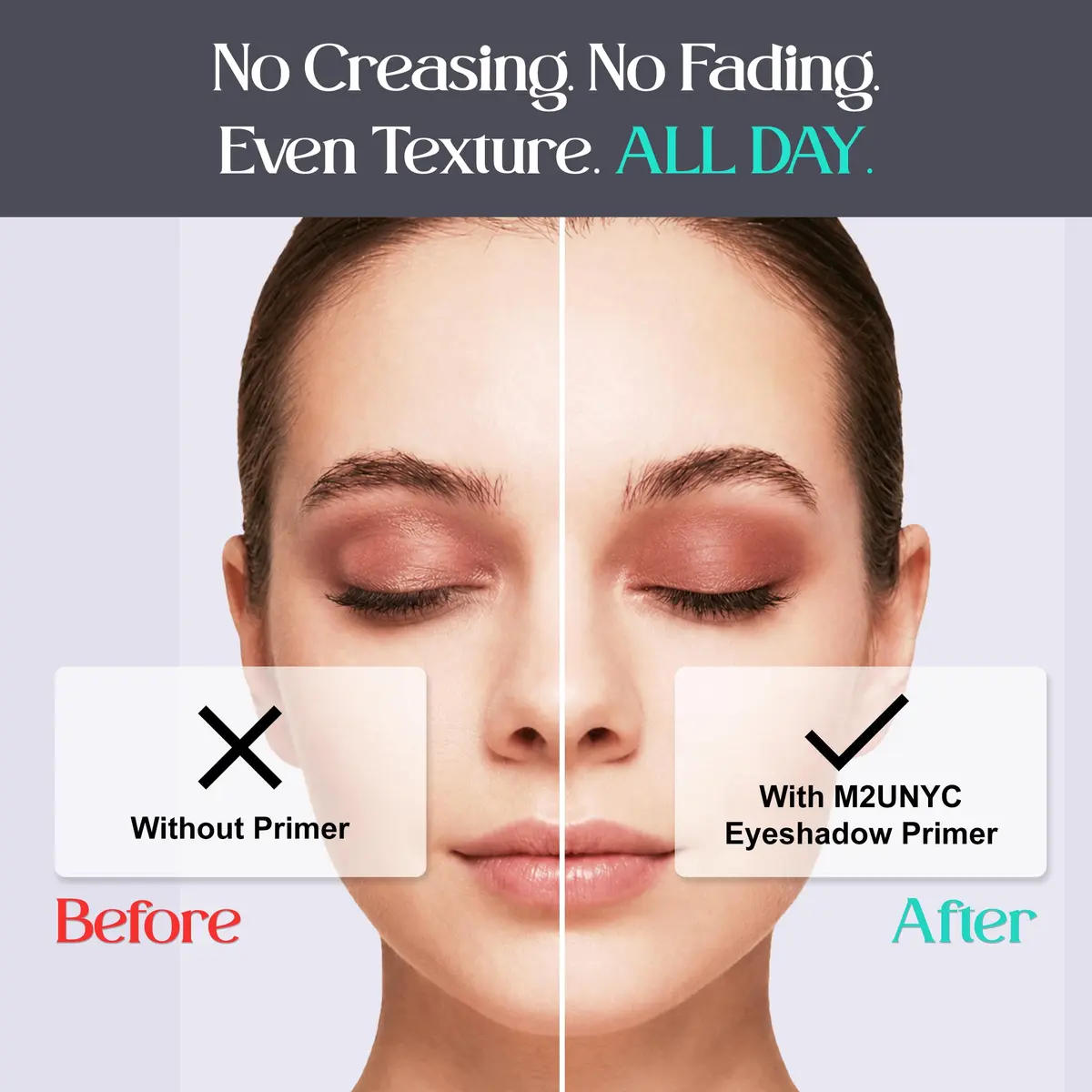 M2U NYC Eyeshadow Primer – Waterproof, Long-Lasting, Hydrating with Hyaluronic Acid (0.5 Oz) for All Skin Types - view 3