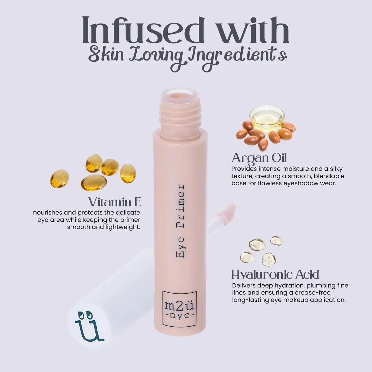 M2U NYC Eyeshadow Primer – Waterproof, Long-Lasting, Hydrating with Hyaluronic Acid (0.5 Oz) for All Skin Types - view 5