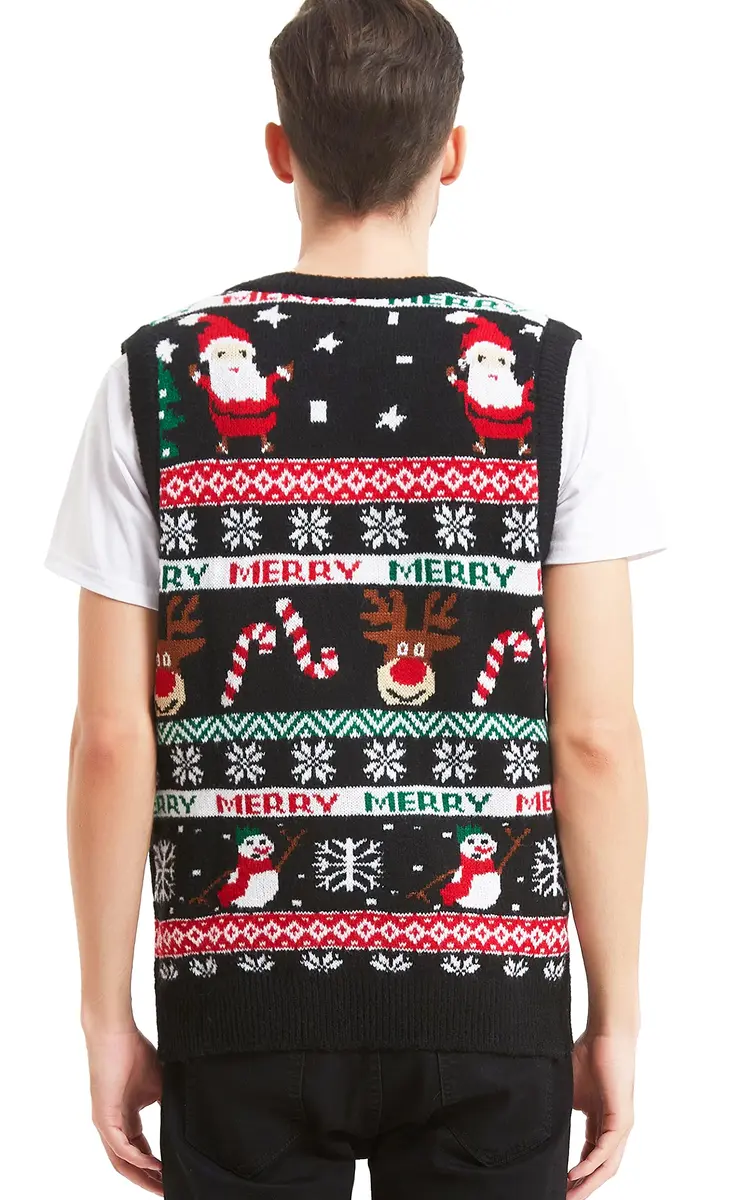 daisysboutique Men's Christmas Sweater Crew Neck Acrylic Medium | Festive Cartoon Design - view 3