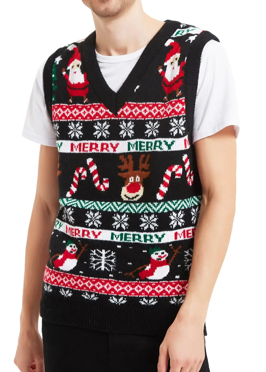 daisysboutique Men's Christmas Sweater Crew Neck Acrylic Medium | Festive Cartoon Design - view 4