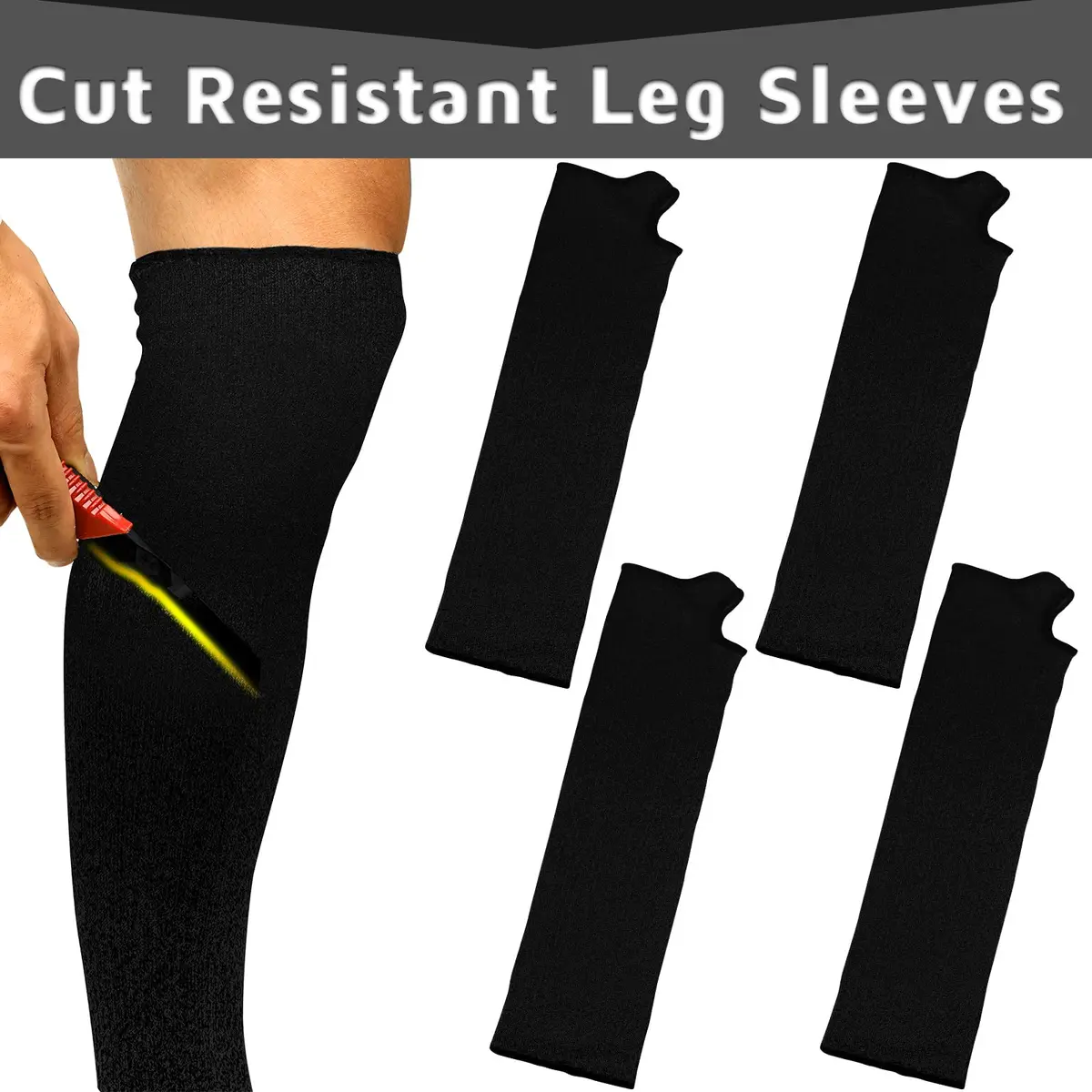 Zhanmai Cut Resistant Leg Sleeves for Safety | Breathable & Lightweight (Heel Hole Style) - view 7
