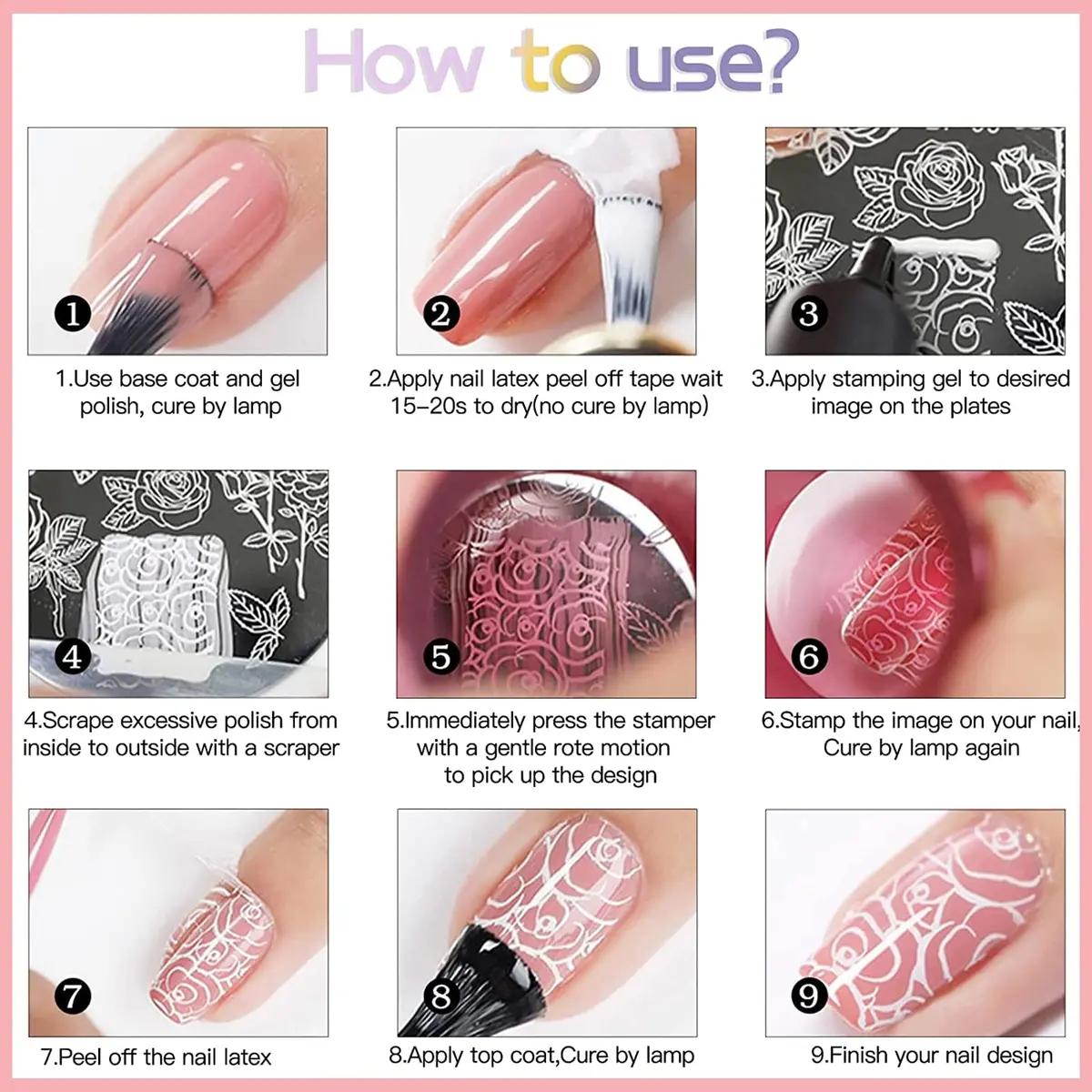 Biutee 10 pcs Nail Stamping Plates Set Halloween Nail Art Kit 12 x 4 cm (4.72 x 1.6 Inch) | Professional DIY Manicure Designs - view 9