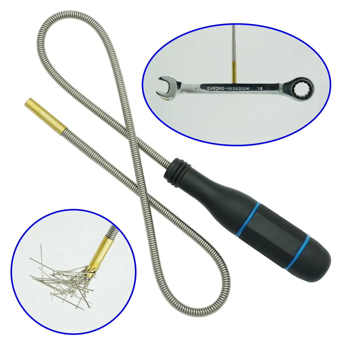 GUTIMORE Magnetic Pickup Tool 25" Flexible Bend-It Magnet Snake Blue | Strong Steel Spring & 2LB Pull - view 4
