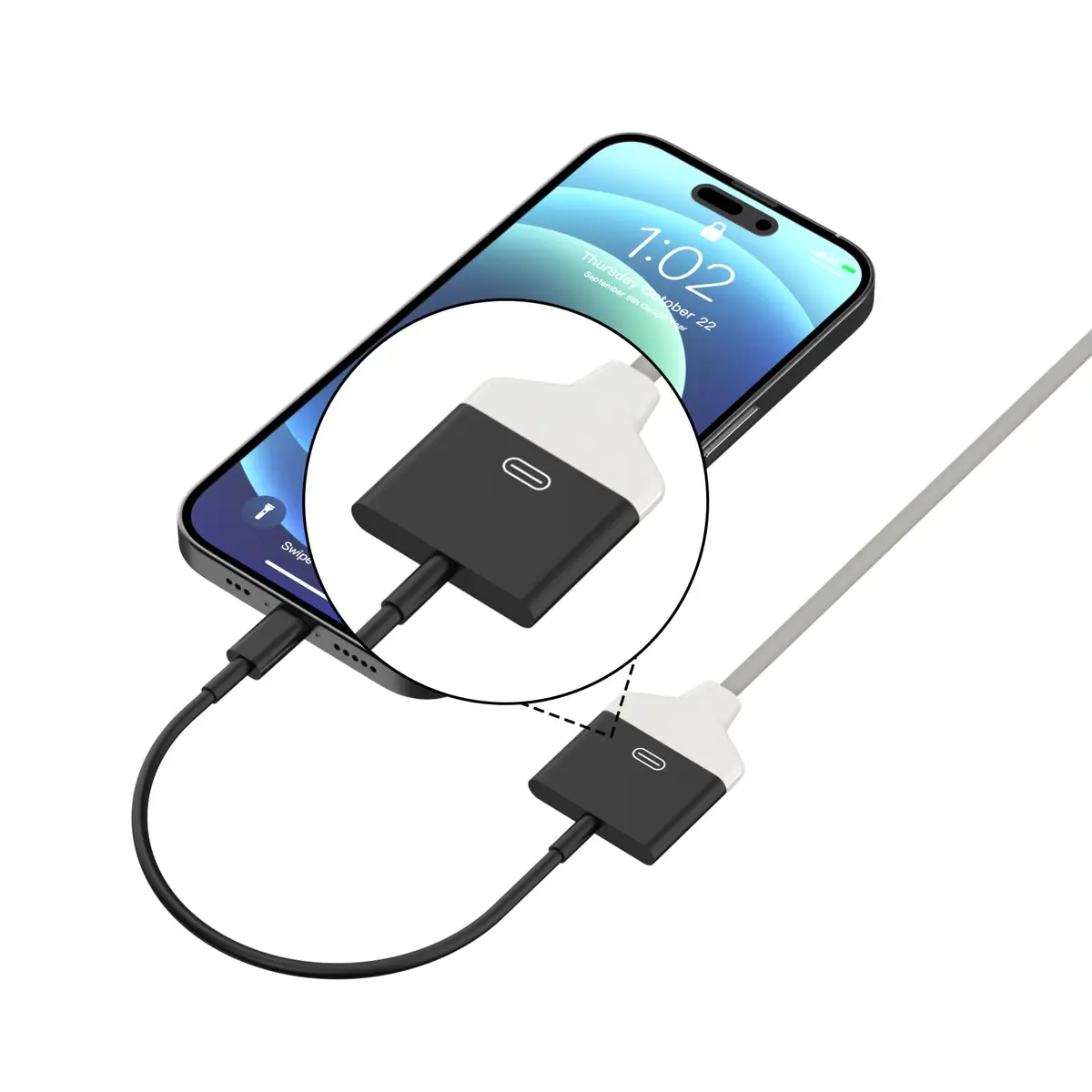 Belcompany Lightning to 30 Pin Adapter for iPhone | Apple MFi Certified 8-Pin to 30-Pin Converter (Black) - view 3