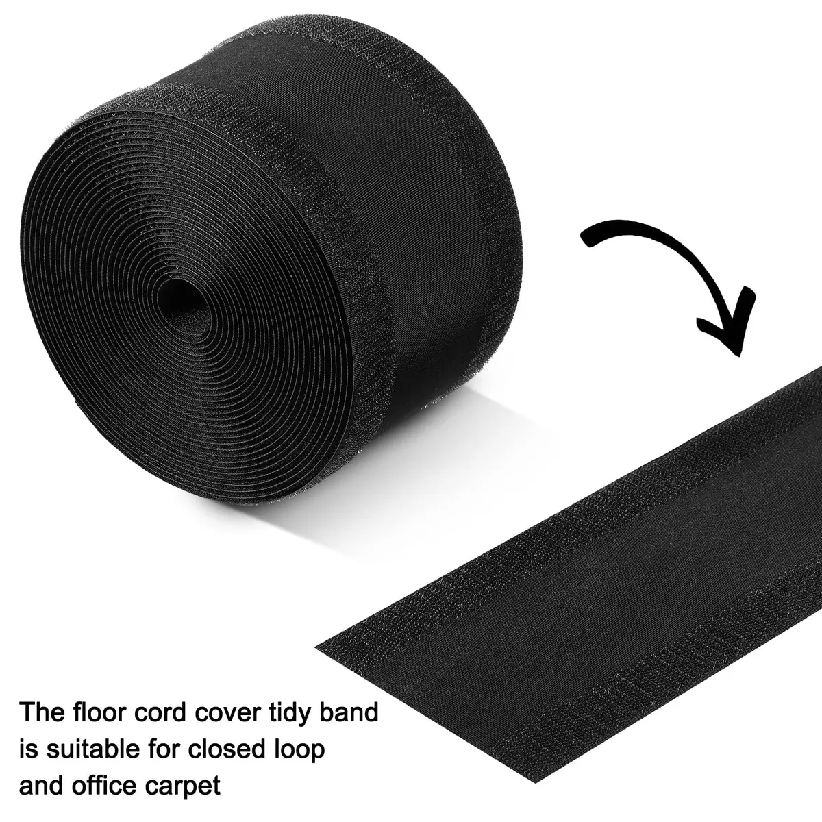Syhood Carpet Cord Cover Floor Cable Protector 2.8 Inch 30 Feet Black | Floor Cable Management - view 4