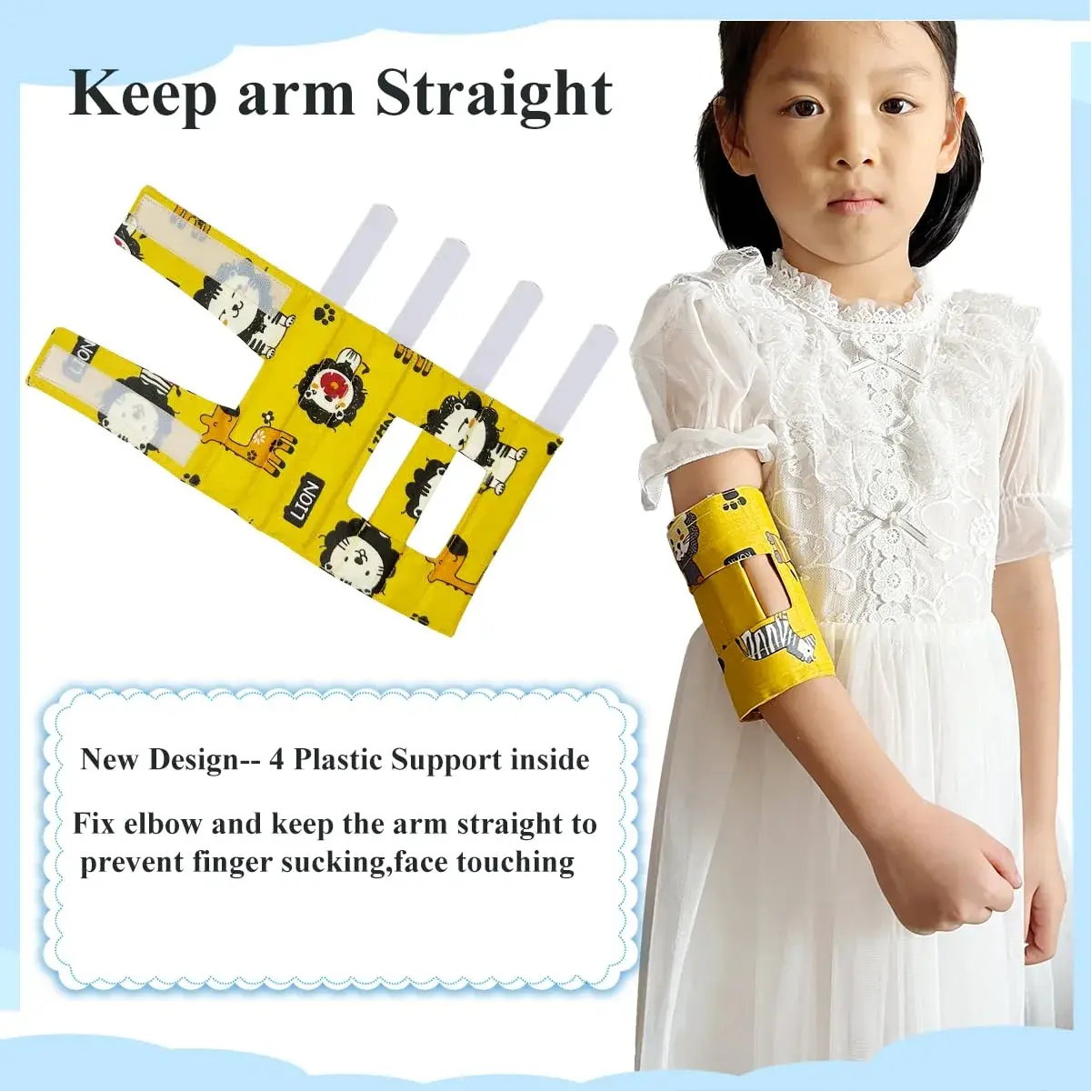 Heyshapeing Elbow Immobilizer Splint Small (4-6.5 inch) | Prevents Scratching, Thumb Sucking, IV Tube Pulling - view 3