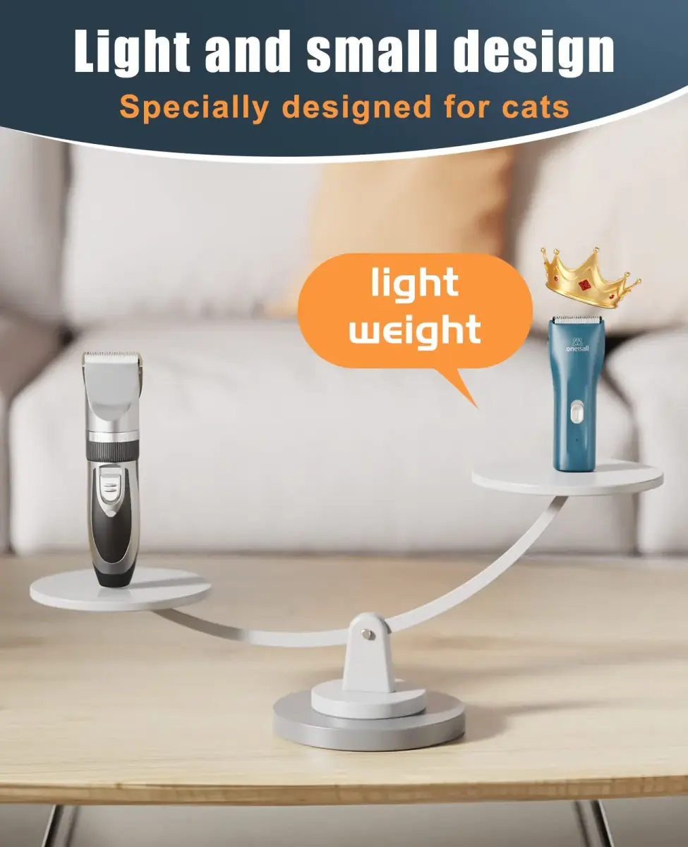 oneisall Pet Clippers for Cat Matted Hair, Quiet Pet Shaver with Storage Bag, 90-Min Runtime - view 6