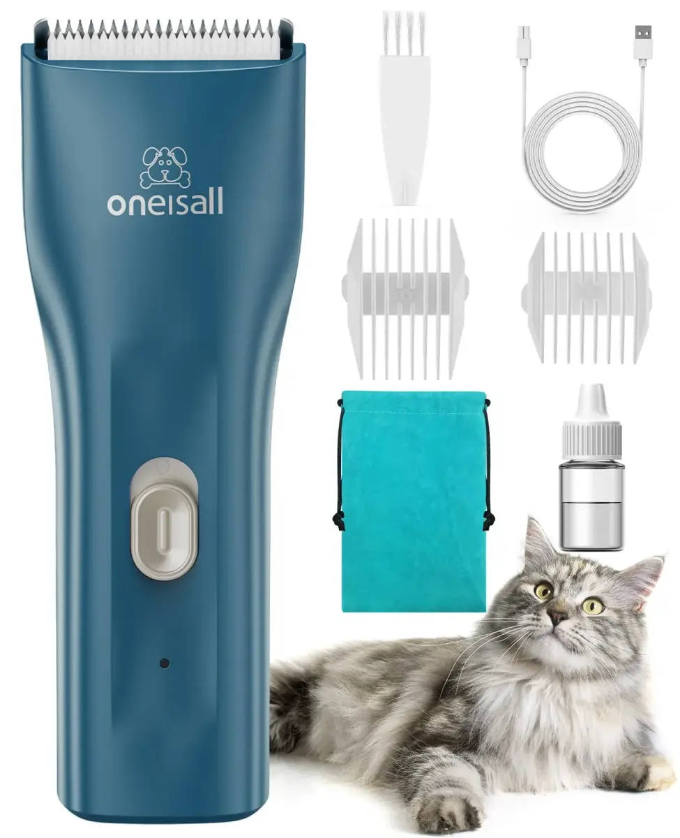 oneisall Pet Clippers for Cat Matted Hair, Quiet Pet Shaver with Storage Bag, 90-Min Runtime - main product image
