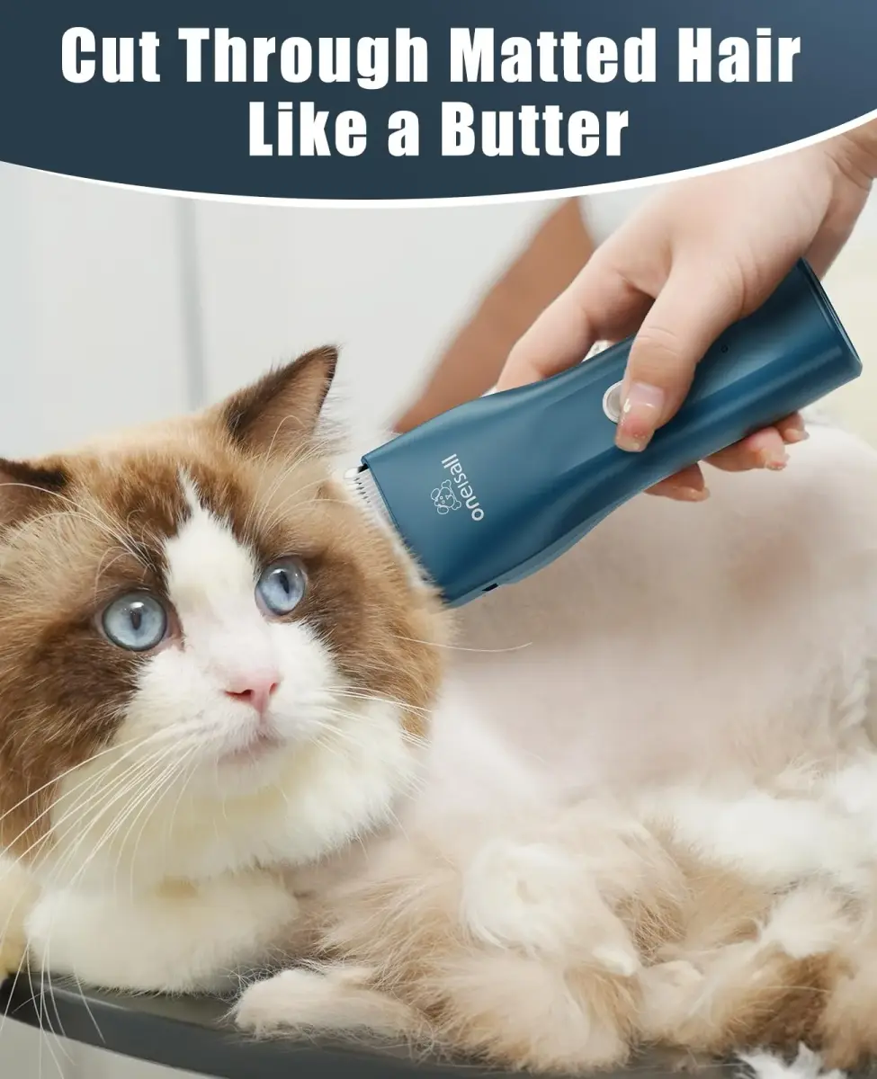 oneisall Pet Clippers for Cat Matted Hair, Quiet Pet Shaver with Storage Bag, 90-Min Runtime - view 9