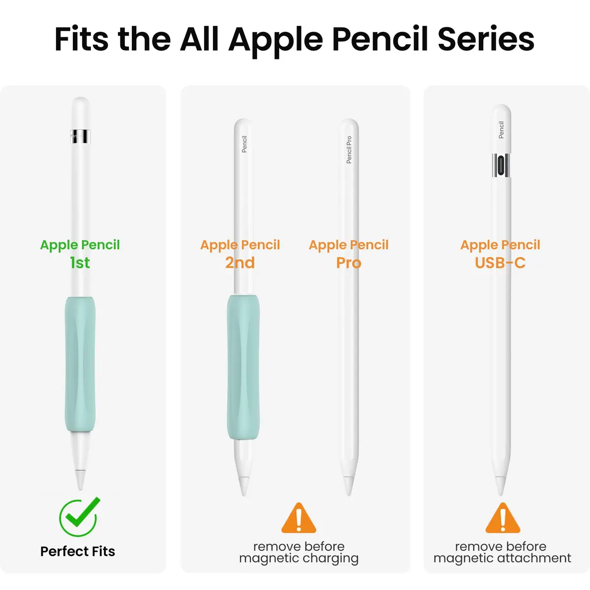 Delidigi Apple Pencil Grip, Ergonomic Silicone Sleeve for 1st/2nd Gen | Comfortable, Anti-Slip, No-Roll - view 2