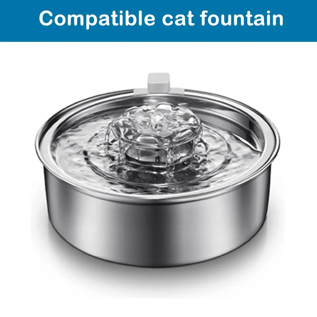 OYES Cat Water Fountain Filter Bracket for 2.0L/67oz Stainless Steel Automatic Circulation Cat Fountain | Blue Round Plastic Housing - view 2