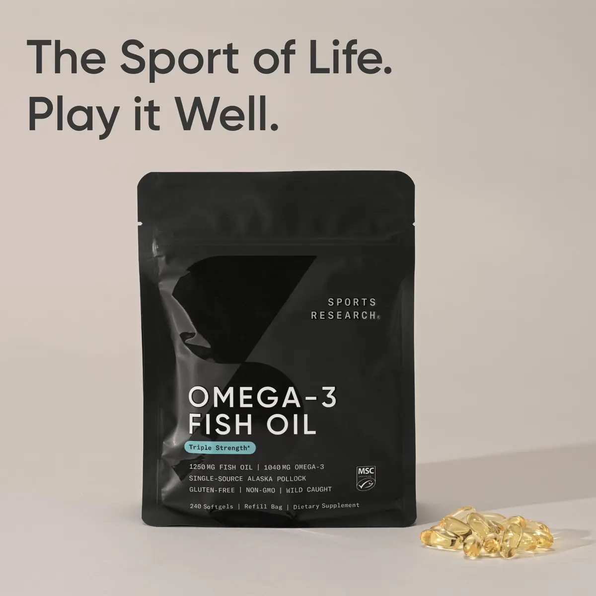 Sports Research Triple Strength Omega 3 Fish Oil 1250 mg 240 Count | Heart, Brain & Immune Support - view 7