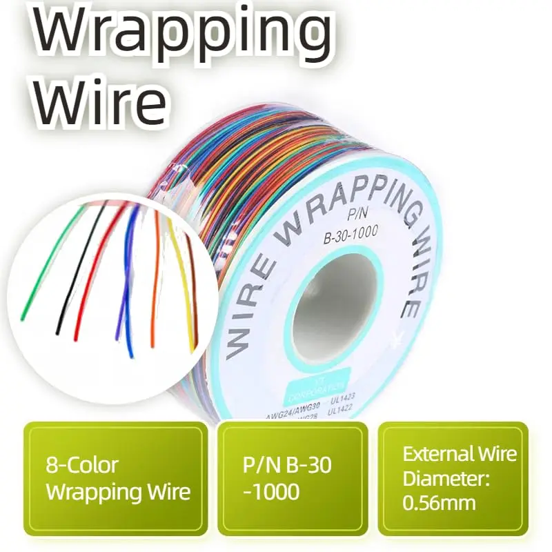 JESSINIE 8-Color Electronic Wire - 30 AWG Single Core, 250M | Tinned Copper Solid Cable for Circuit Boards - view 8