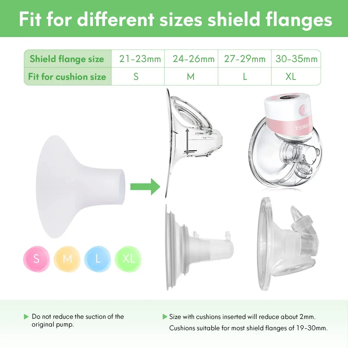 Mompmuir Breast Pump Cushion M | 25mm (0.98 Inch) Flange Insert | Reduces Pain & Improves Fit | BPA-Free Silicone - view 4