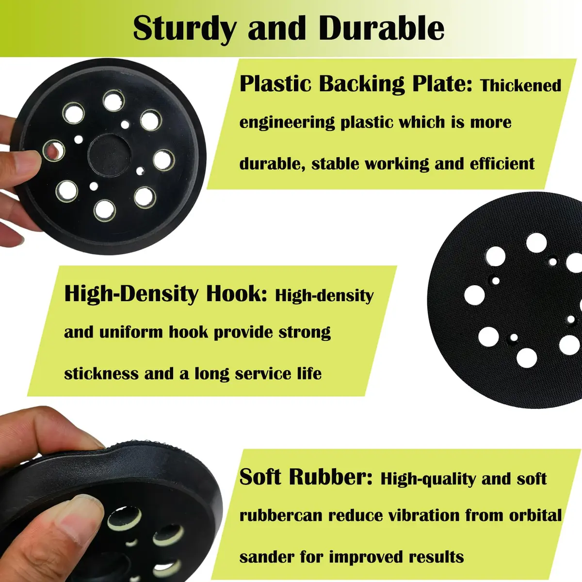 Tockrop 2 Pack 5 Inch 8 Hole Replacement Sander Pad for Ryobi RS290 RS241 RS240 RS280 RS280VS RS281VS P411 | Hook & Loop Sanding Pad - view 3