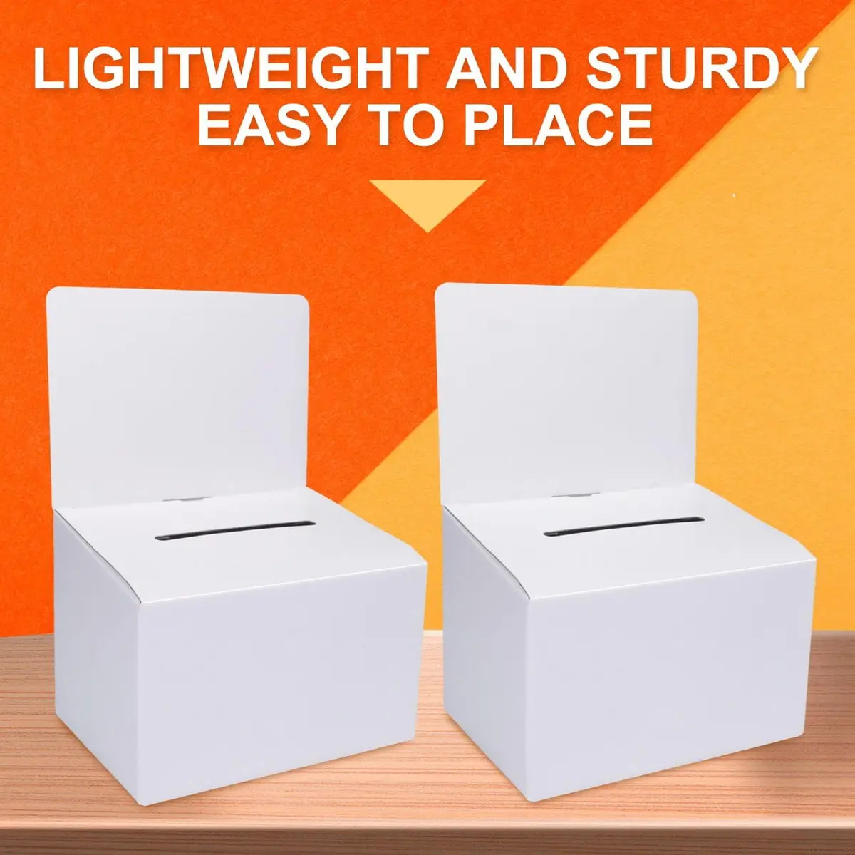 GRAWUN 12 Pack Cardboard Ballot Box with Slot 6.5x4.5x4.5 Inch | White Glossy Suggestion Box for Elections & Donations - view 6