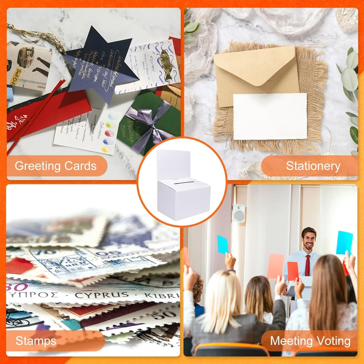 GRAWUN 6 Pack Cardboard Ballot Box with Slot | Office Suggestion Box for Feedback & Voting - view 5