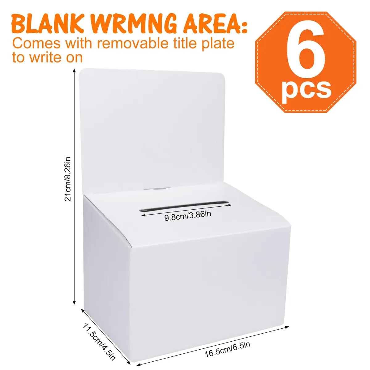 GRAWUN 6 Pack Cardboard Ballot Box with Slot | Office Suggestion Box for Feedback & Voting - view 2