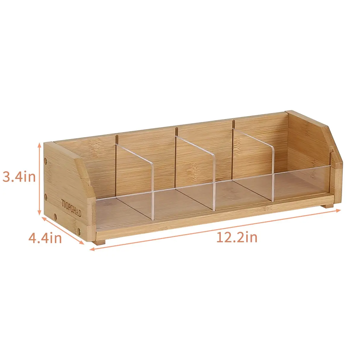 TIOPGHAD Small Bamboo Tea Bag Organizer 1 Tier Natural | Compact & High Capacity - view 7