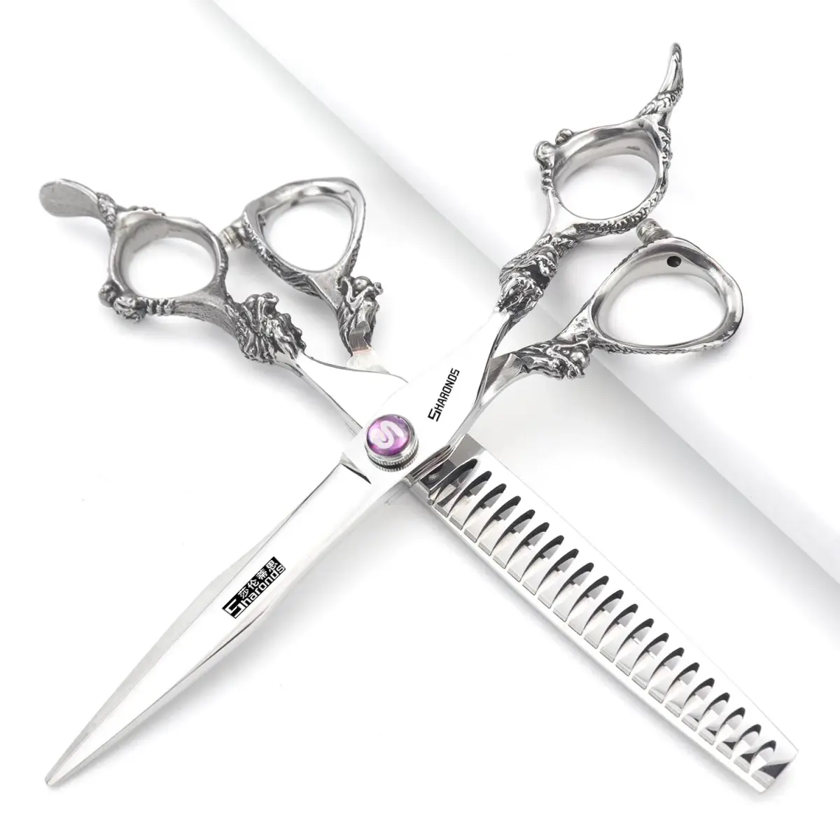 SHARONDS 7 Inch Dragon Hair Cutting Shears - 2 Piece Set (Color: C) - main product image