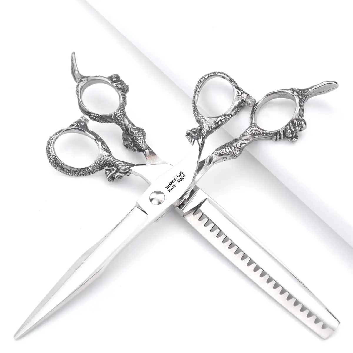 SHARONDS 7 Inch Dragon Hair Cutting Shears - 2 Piece Set (Color: C) - view 4