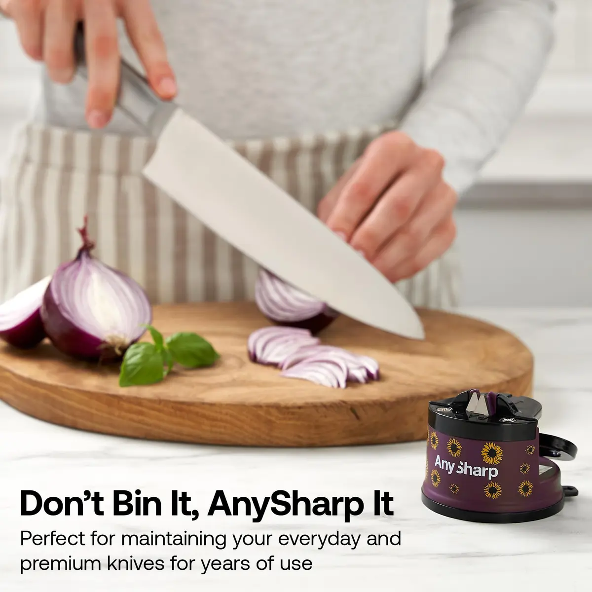AnySharp Knife Sharpener – Sunflower | Hands-Free, Easy to Use, Compact - view 8