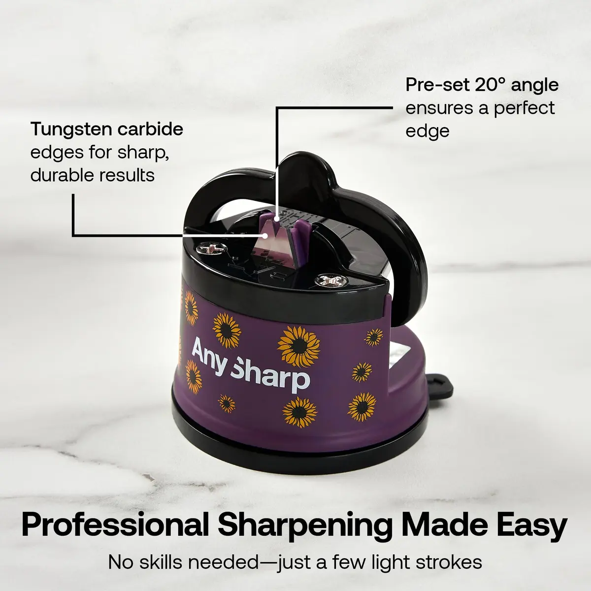 AnySharp Knife Sharpener – Sunflower | Hands-Free, Easy to Use, Compact - view 3