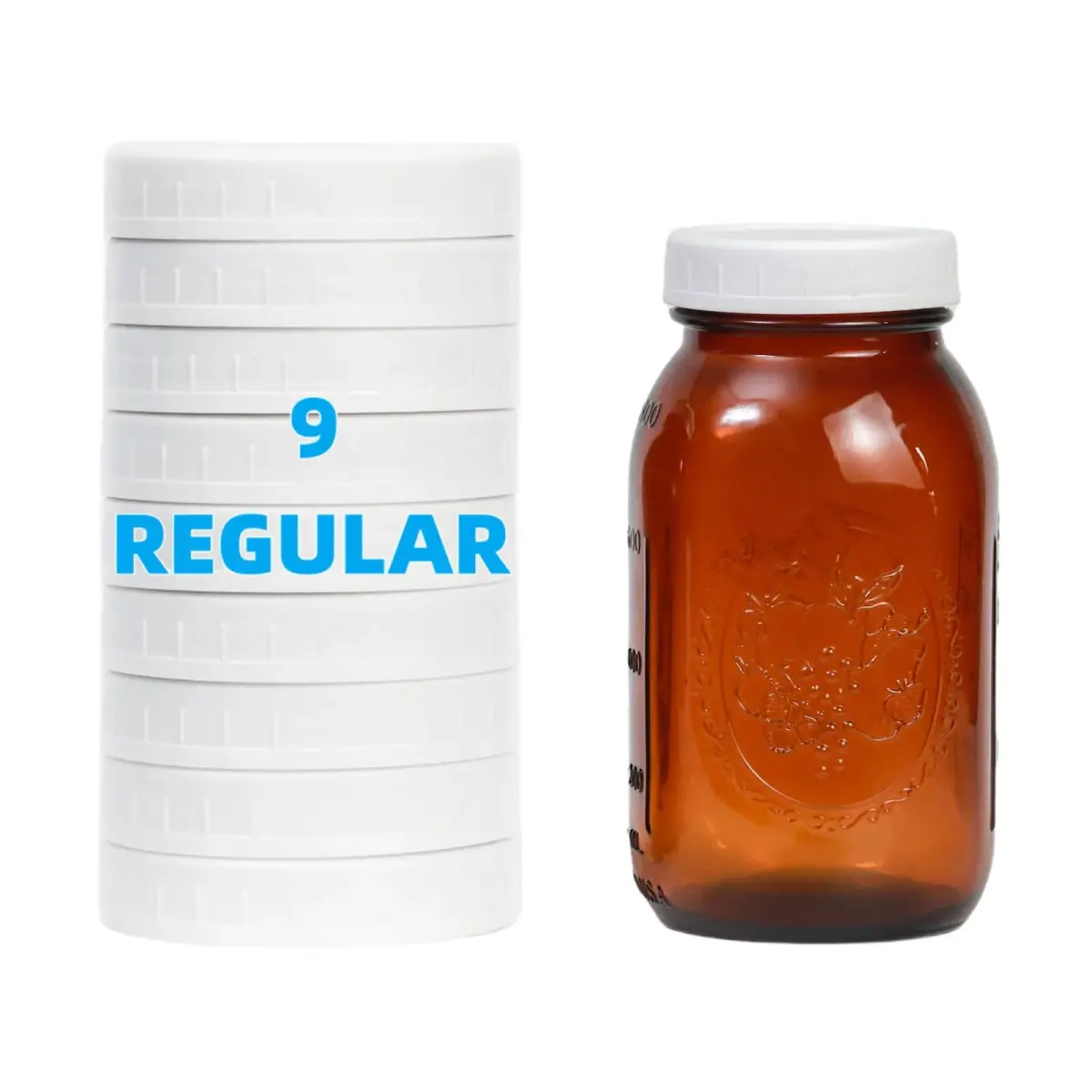 Bedgeta White Regular Mouth Mason Jar Lids (9-Pack, 70mm) | Leak-Proof Storage Caps for Ball & Kerr Jars - main product image