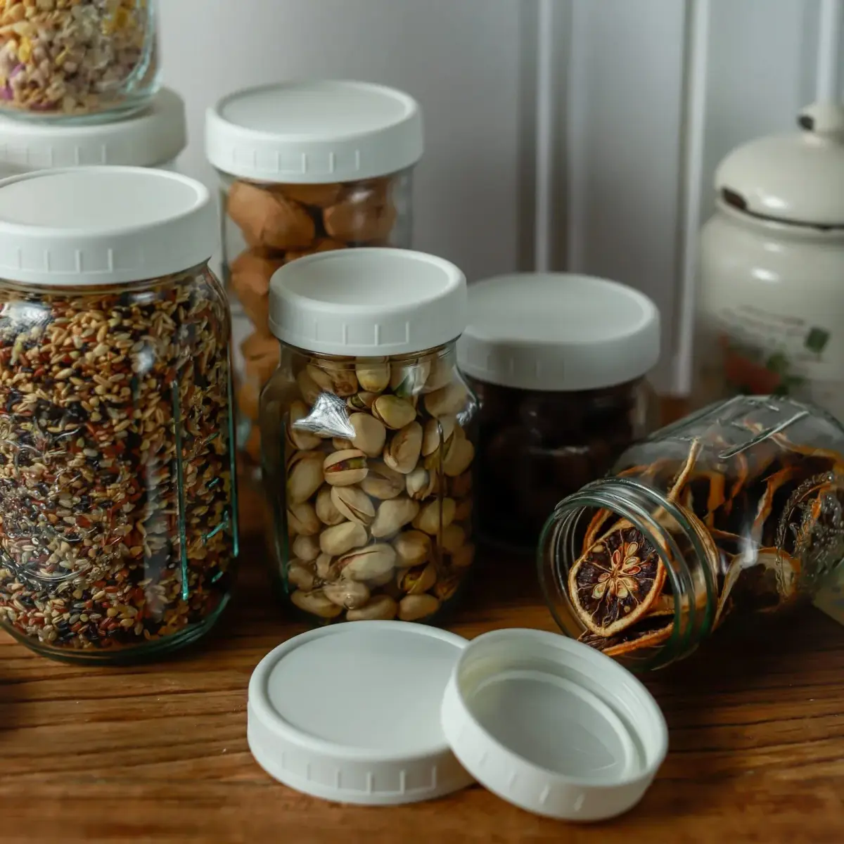 Bedgeta White Regular Mouth Mason Jar Lids (9-Pack, 70mm) | Leak-Proof Storage Caps for Ball & Kerr Jars - view 4