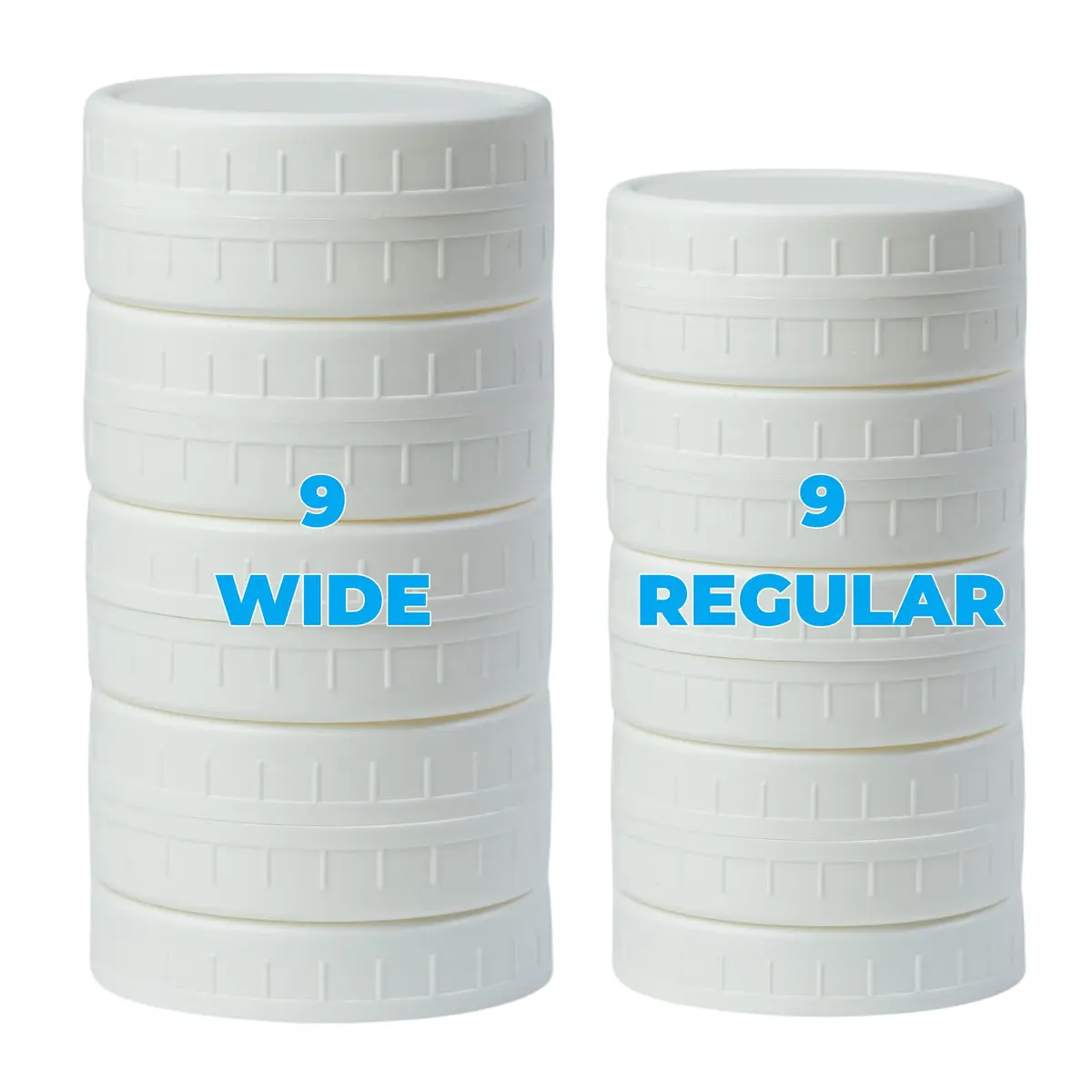 Bedgeta 18 Pack White Mason Jar Lids with Silicone Rings | Wide & Regular Mouth, BPA-Free, Reusable - main product image