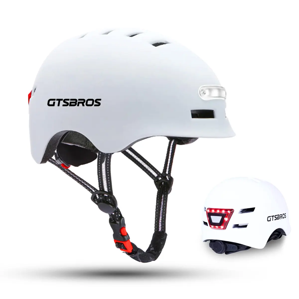 GTSBROS Adult Bike Helmet with LED Lights | Lightweight, Adjustable, Safety Certified for Men Women, Urban Cycling (61-64cm) - main product image