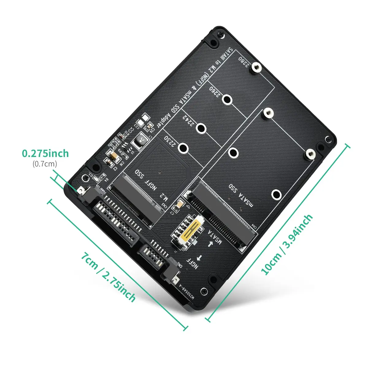 ELUTENG M.2 NGFF/MSATA to SATA Adapter - 2.5" SATA III Converter | Supports B&M Key, Not for M Key - view 6