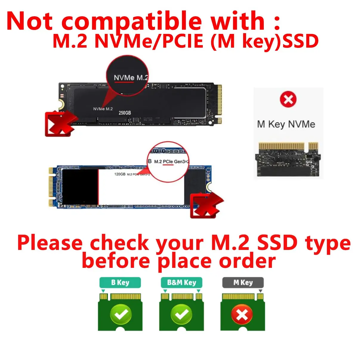 ELUTENG M.2 NGFF/MSATA to SATA Adapter - 2.5" SATA III Converter | Supports B&M Key, Not for M Key - view 2