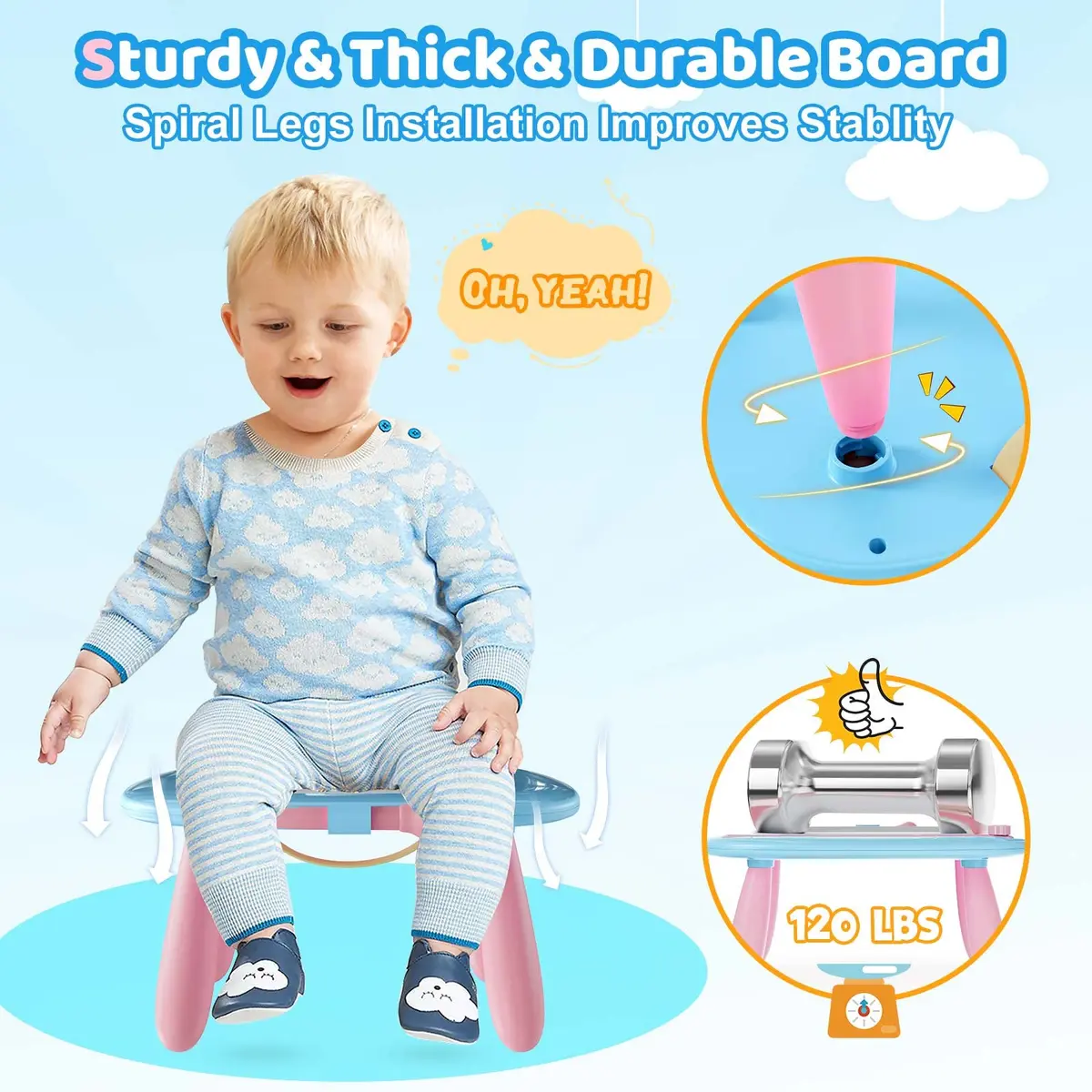 Kikidex Magnetic Drawing Board Toddler Toys Age 1-3 | Mess-Free Doodle Pad for Kids Birthday Gift (Mint Blue) - view 6