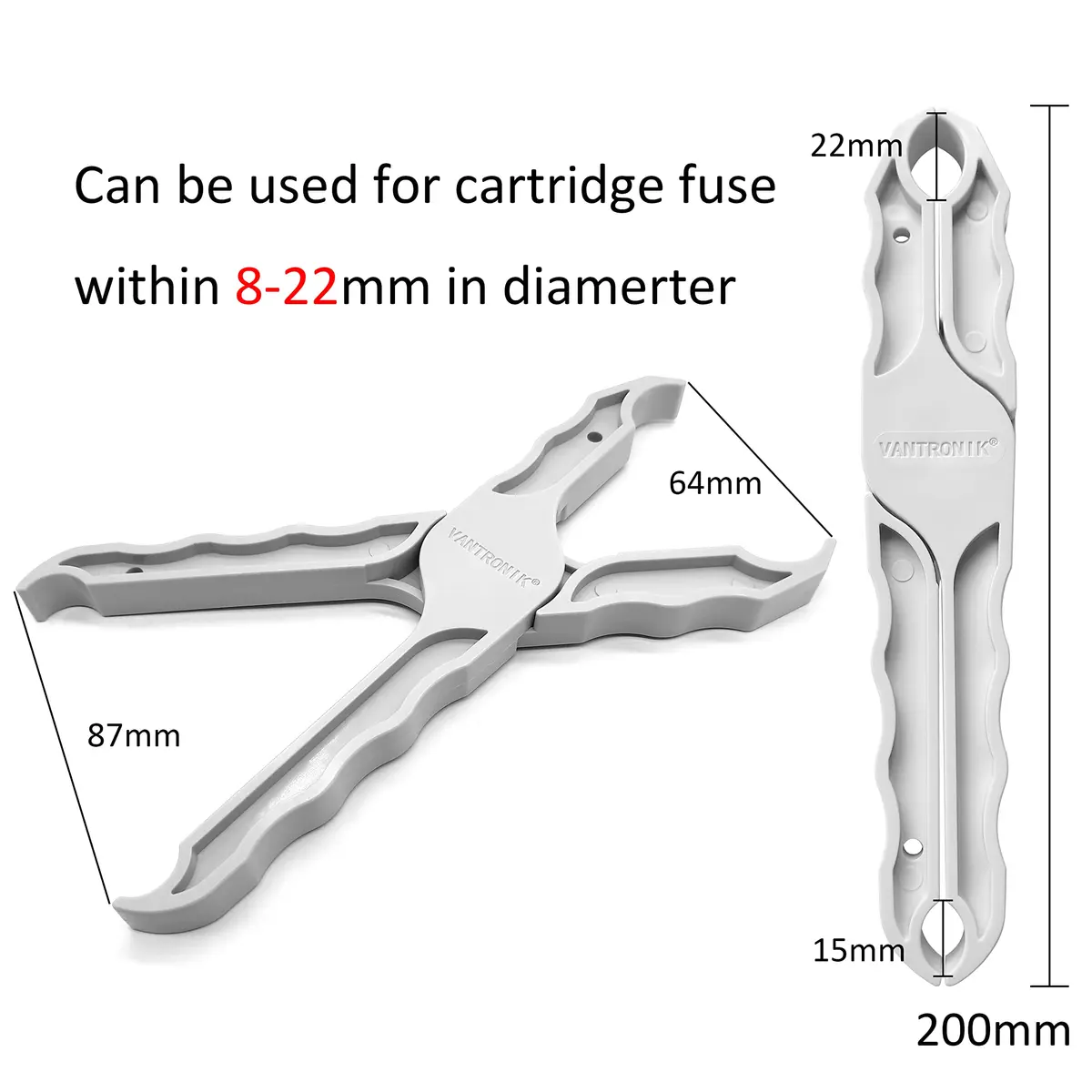 VANTRONIK Fuse Puller Tool for Cylindrical Fuse and Bulbs, 7.9-inch Long | Insulated ABS, Easy Grip - view 2