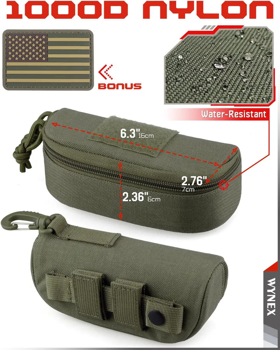 WYNEX Tactical Molle Glasses Pouch, Army Green | 16.5cm (6.5") - view 5