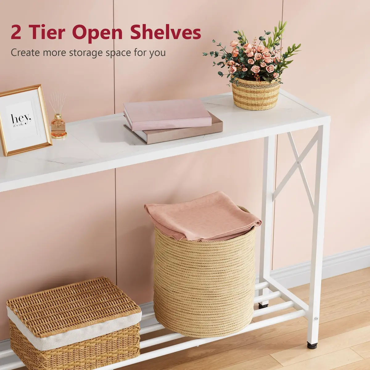 Tajsoon Console Table 41.8" | Modern 2-Tier Entryway with Shelves - view 6